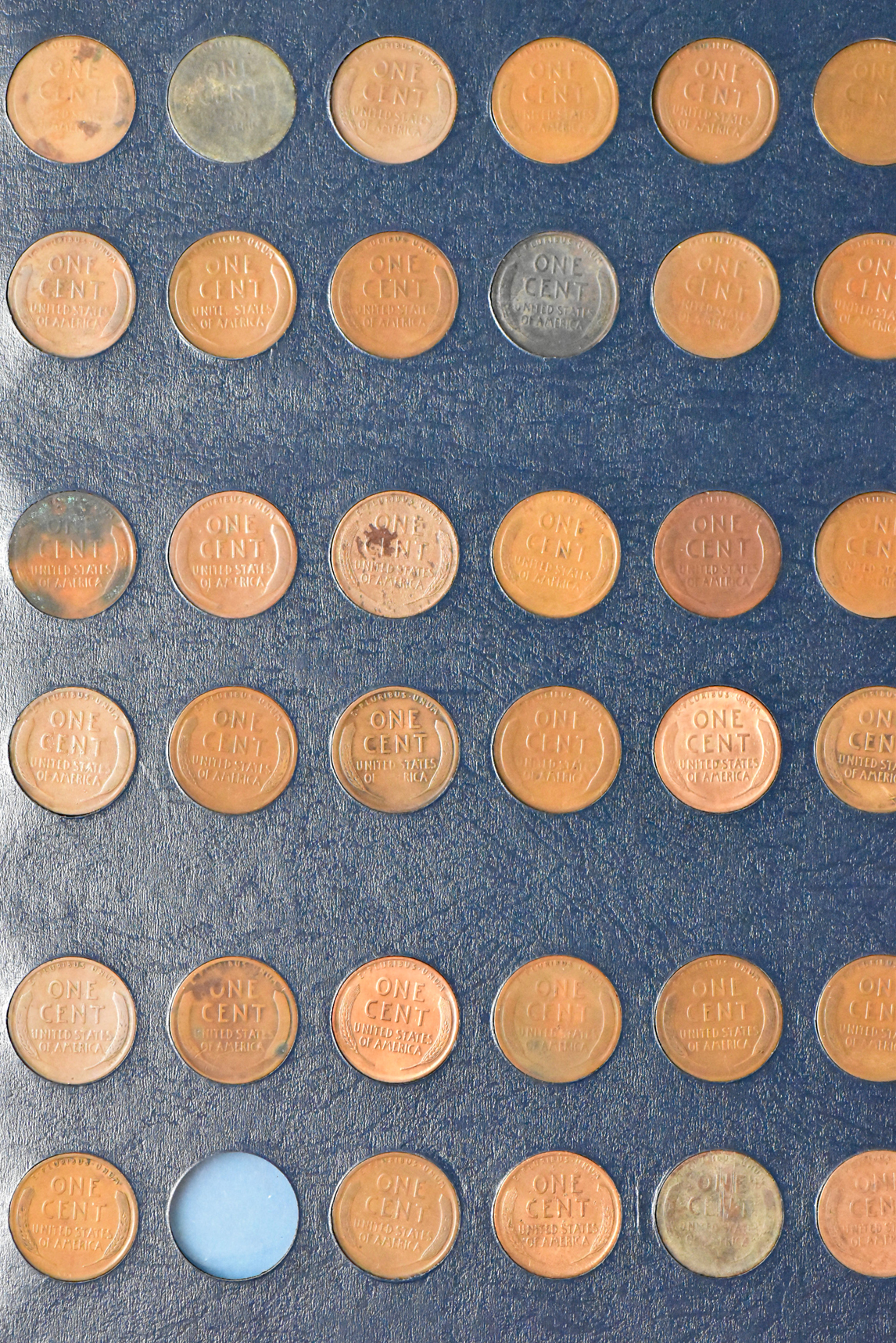 Collection of Lincoln cents in a Whitman 9112 album