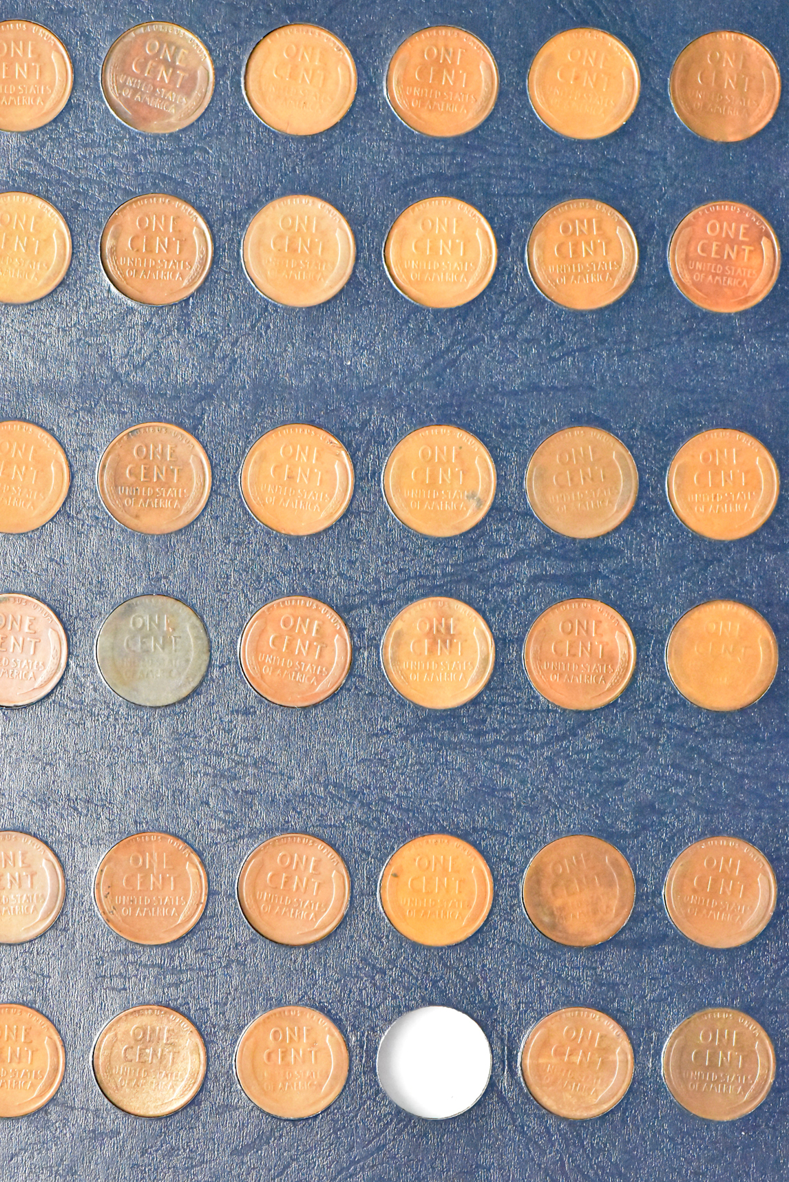 Collection of Lincoln cents in a Whitman 9112 album