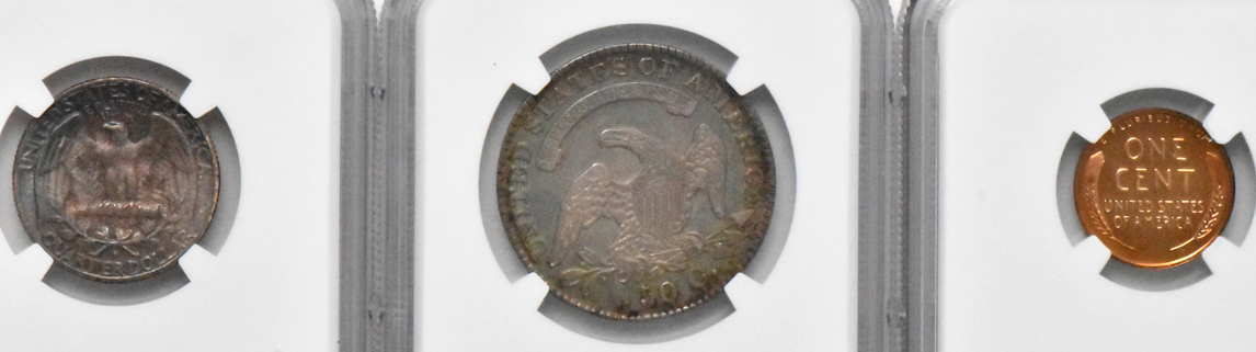 Six certified U.S. type coins