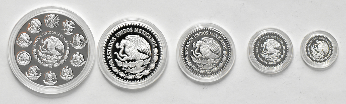 Mexico - Group of Libertad five-coin proof sets