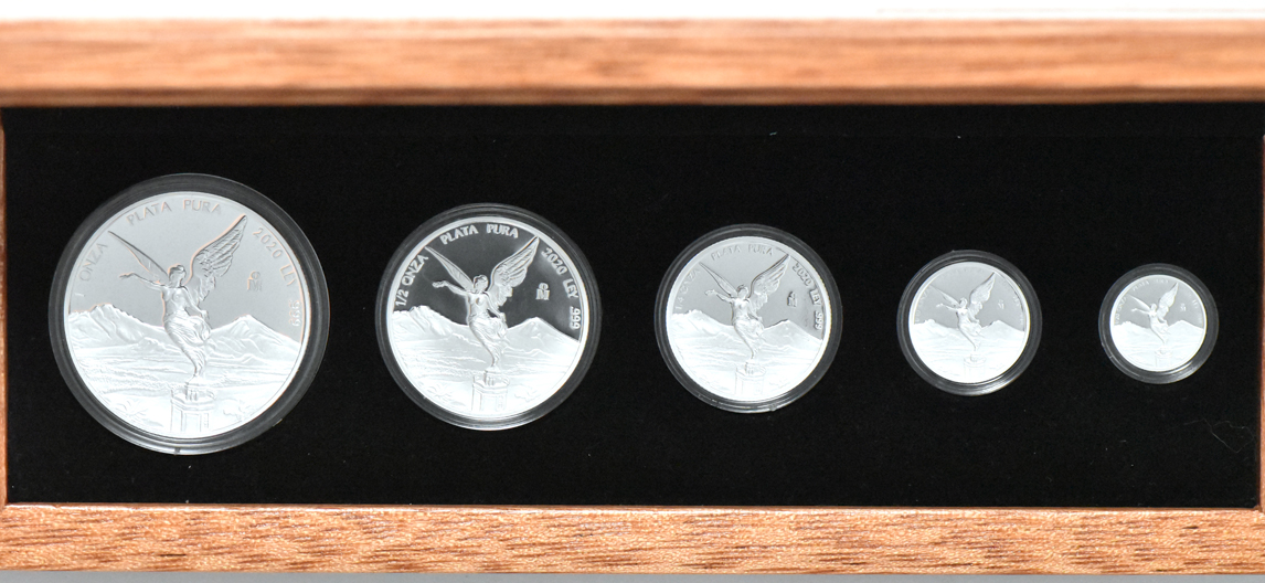 Mexico - Group of Libertad five-coin proof sets