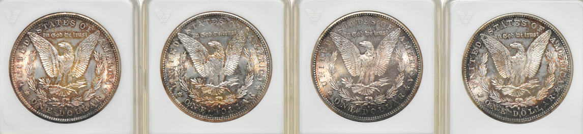Eight 1881-S MS-63 and one 1887 MS-64, all ANACS