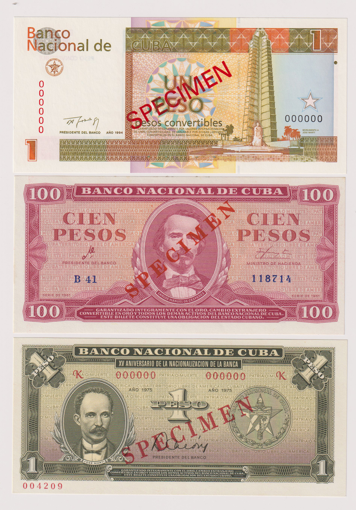 Cuba - Nine Specimen notes