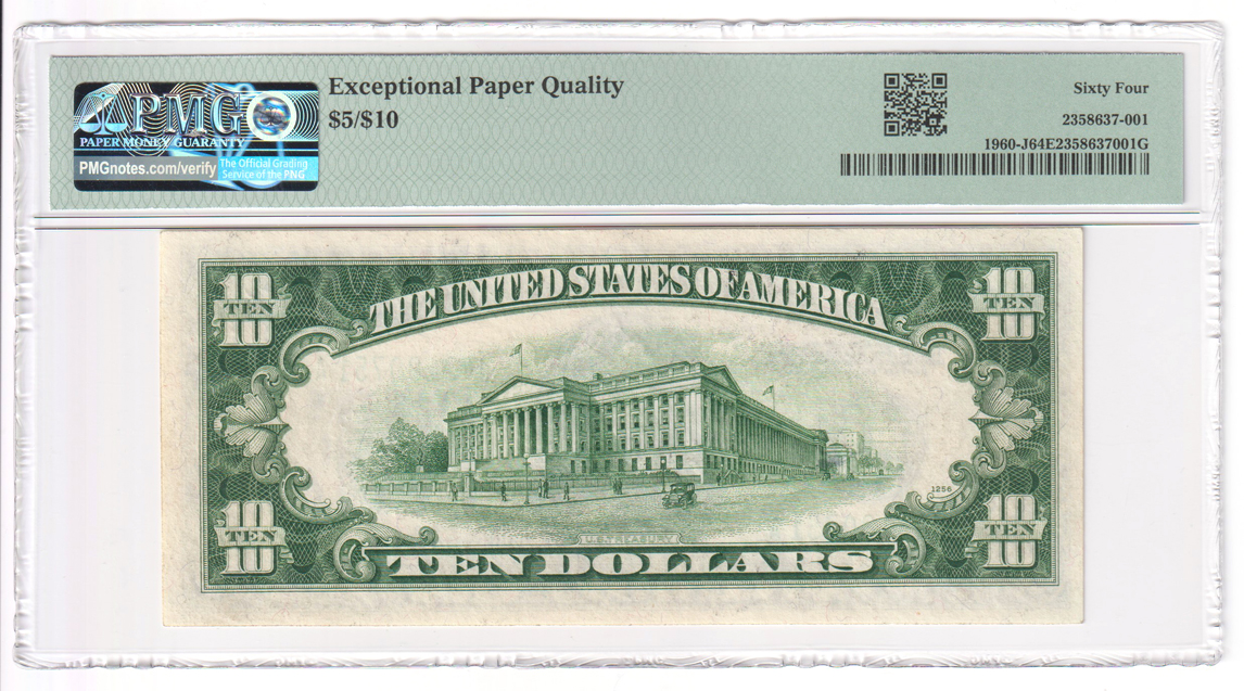 Error Currency - 1934-D $5/$10 Kansas City FRN Fr# 1960-J Dual Denomination - PMG ChCU-64 EPQ