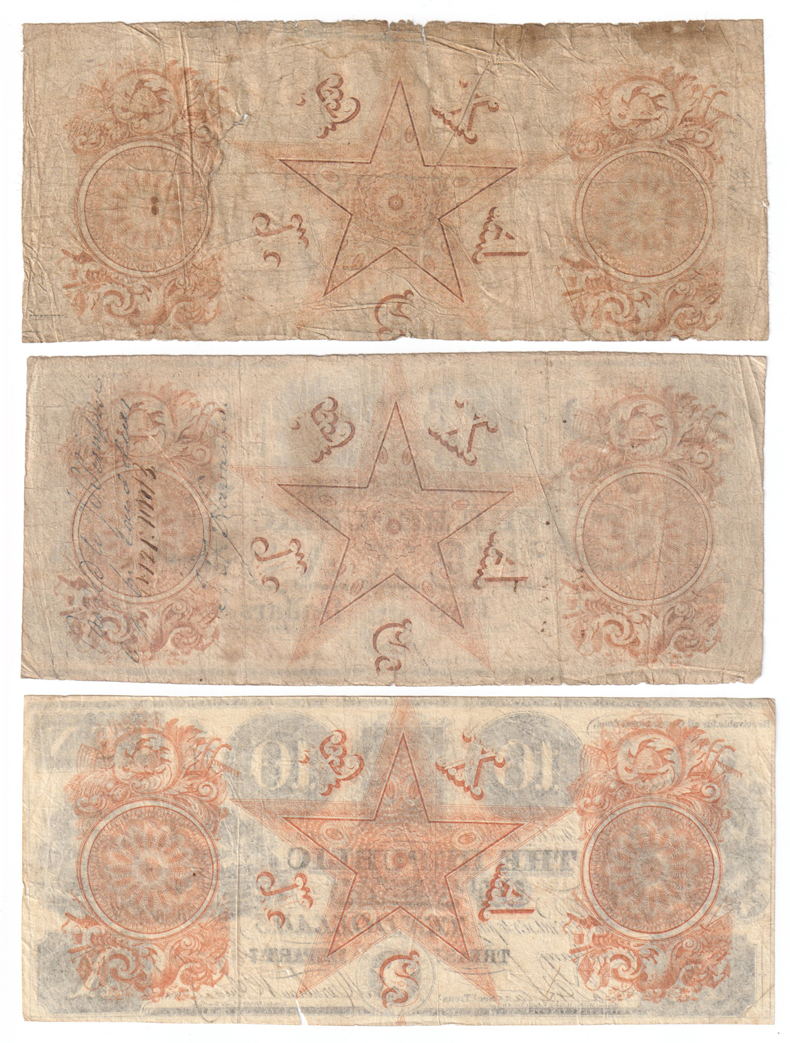 Group of 22 Republic of Texas Banknotes, $1 to $100, plus two misc. Texas script