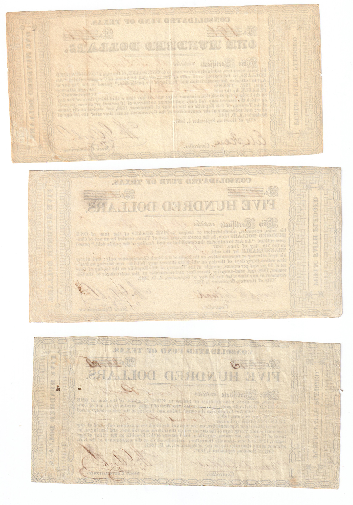 Twelve Consolidated Fund of Texas notes