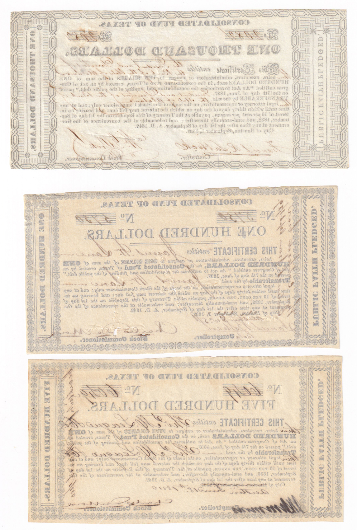 Twelve Consolidated Fund of Texas notes