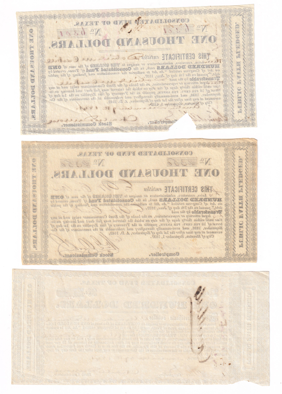 Twelve Consolidated Fund of Texas notes