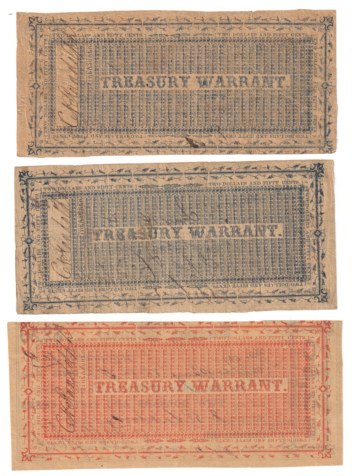 Massive collection of Eighty Texas Treasury Warrants