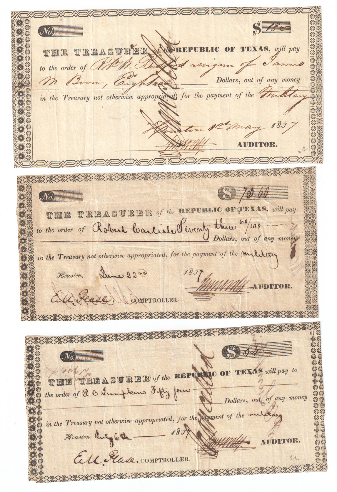 Group of numerous Texas script Obsoletes and various other items