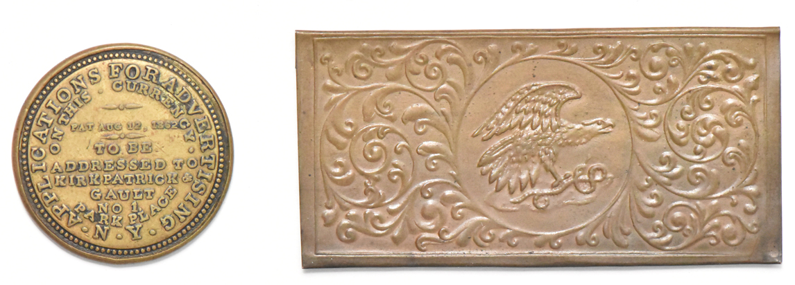 Two pieces of encased postage