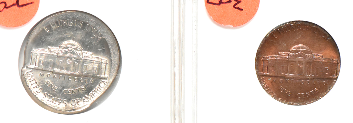 Eighteen U.S. error coins