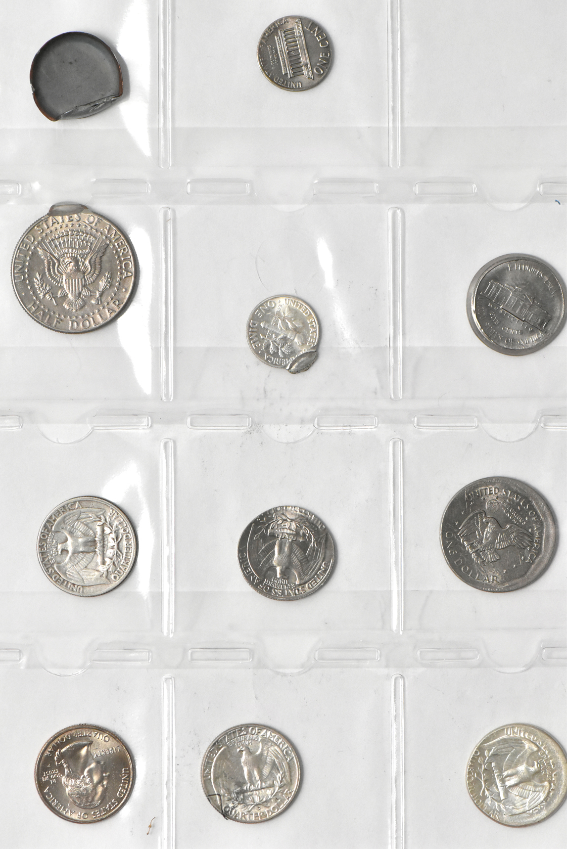 Eighteen U.S. error coins