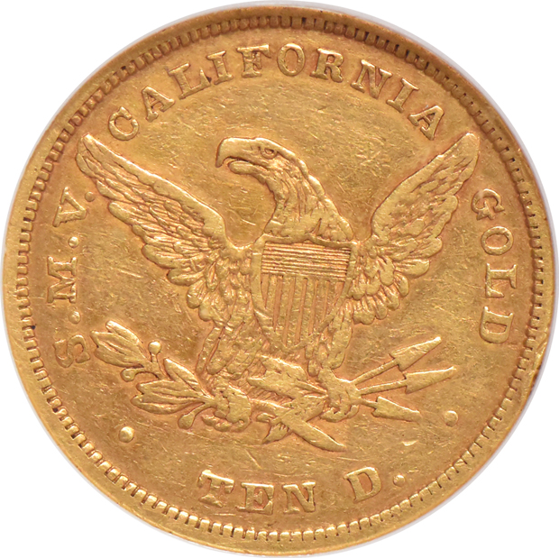 1849 Ten D. $10 Moffat NGC XF-40