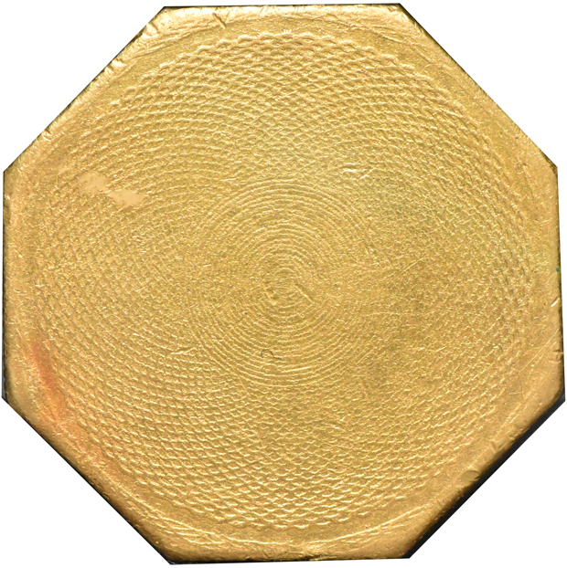 1852 "900" $50 U.S. Assay Office AU details in a Capital Plastics holder