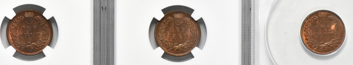 1892 NGC MS-64 BN, 1894 ANACS MS-64RB, and an 1895 NGC MS-64 BN