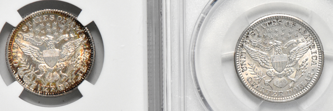 1907 PCGS MS-63, and a 1909 NGC MS-62