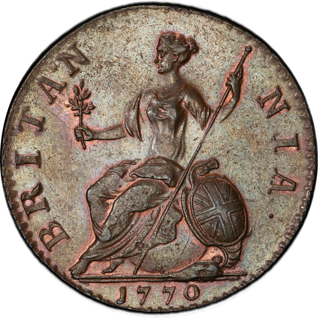 Great Britain - 1770 1/2 penny - PCGS MS-64BN