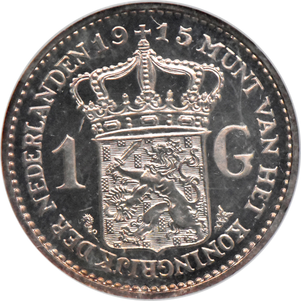 Netherlands - 1915 1 gulden - NGC PR-63