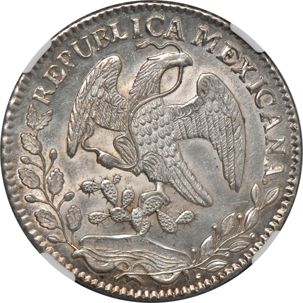 Mexico - 1868--O AE Ornate 6 8 reales - NGC MS-62