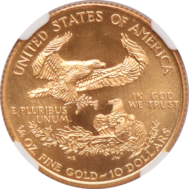 1999 1/4oz American Gold Eagle with W mintmark NGC MS-69