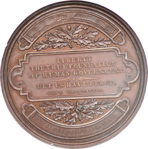 1872 Ulysses S. Grant J-PR-14 AE 45mm NGC MS-63 BN