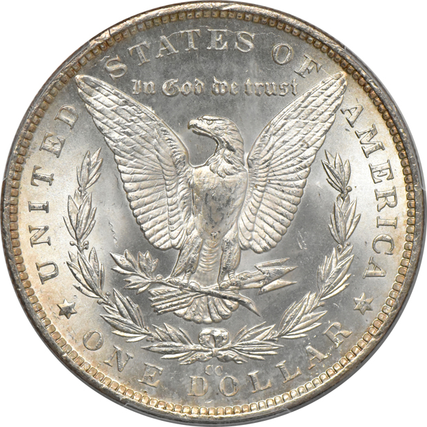 1879-S MS-65PL, 1879-S MS-65+, and an 1882-CC MS-64+, all PCGS