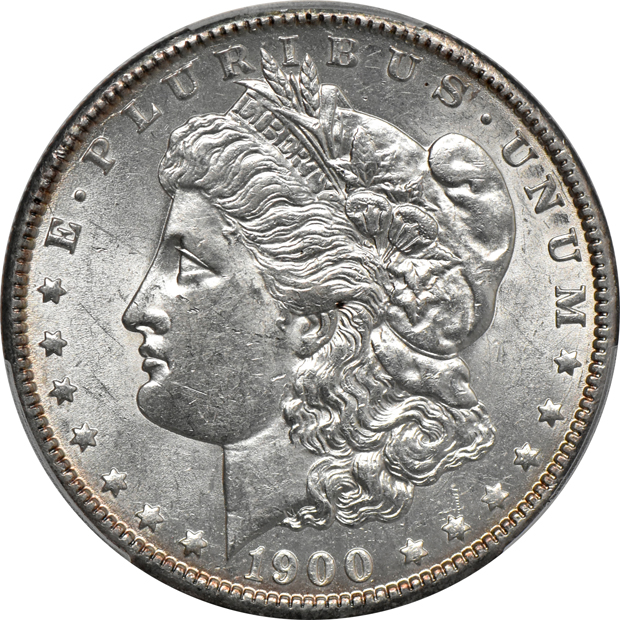 1900-O/CC AU-58, and a 1900-S MS-62, both PCGS 