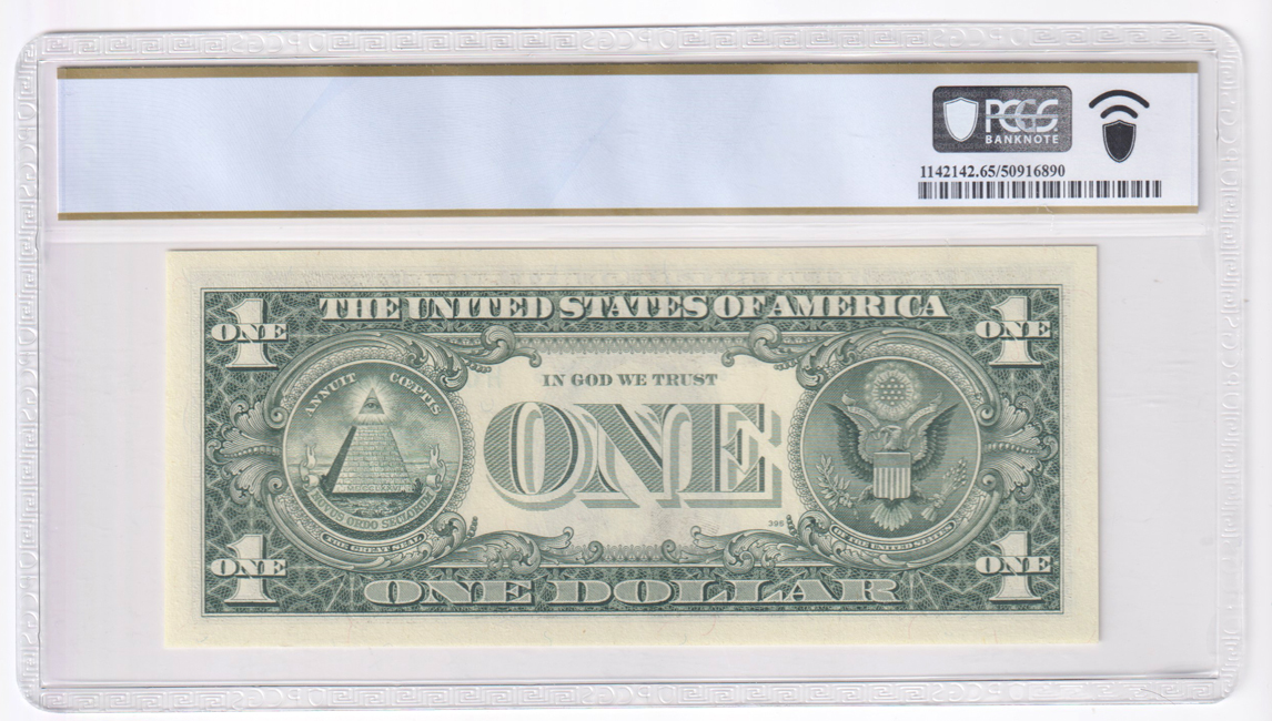 1974 $1 Atlanta Fr# 1908-F, 1988-A $1 St. Louis Fr# 1915-H, and a 1995 $1 Cleveland Fr# 1941-D - all PCGS GemCU-65 PPQ Serial Number 37