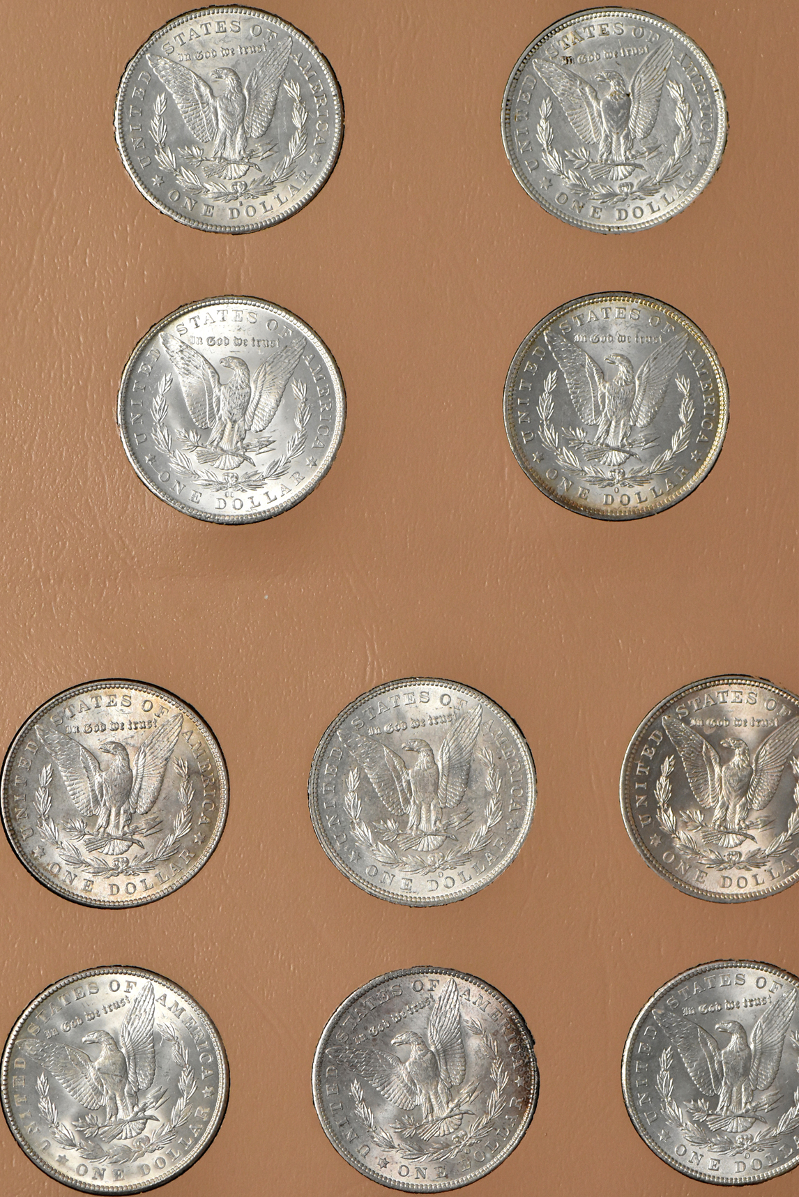 Complete 32 coin Morgan dollar date set in a Dansco 7171 album