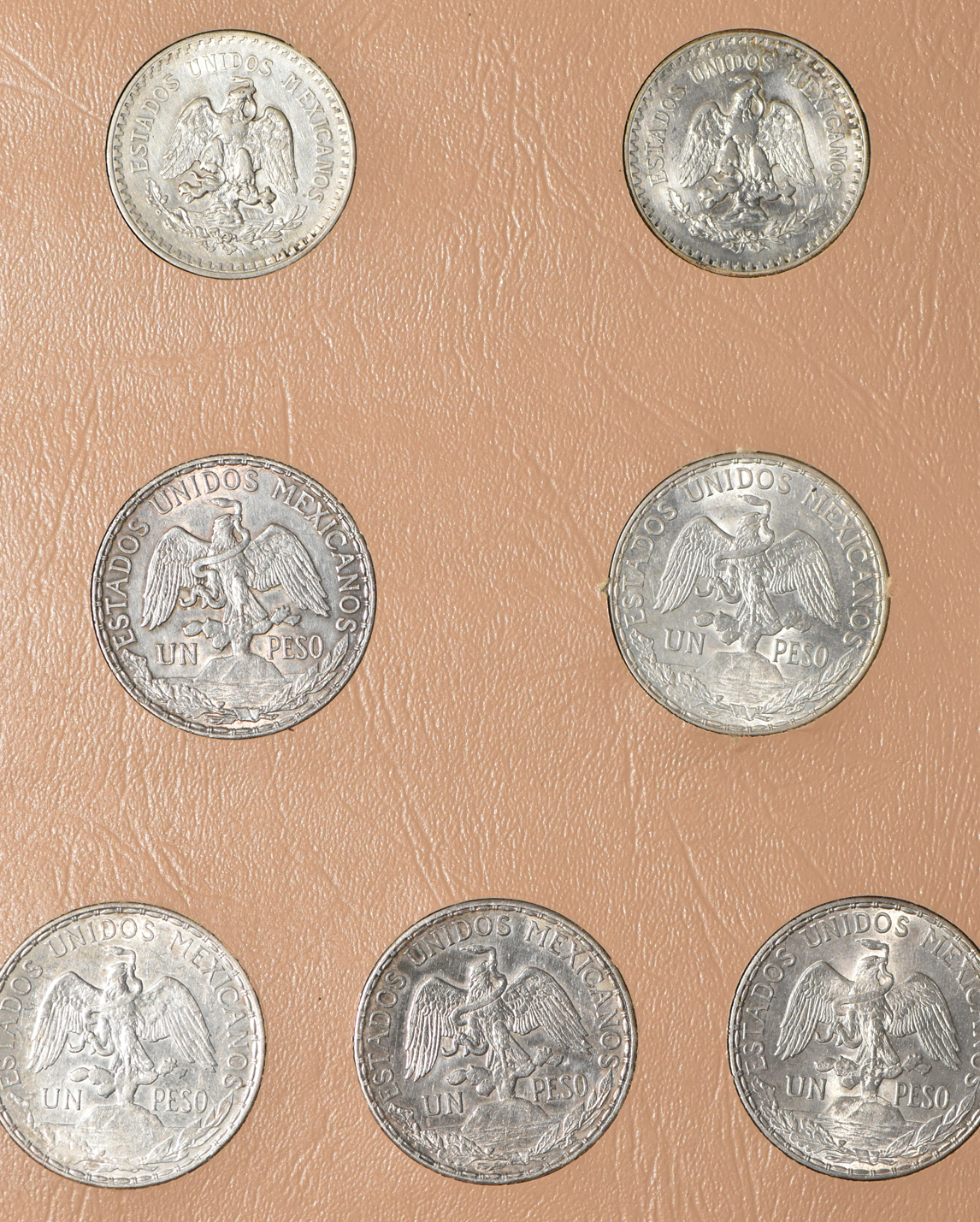 Mexico - Collection of 52 different 1 peso coins in a Dansco album
