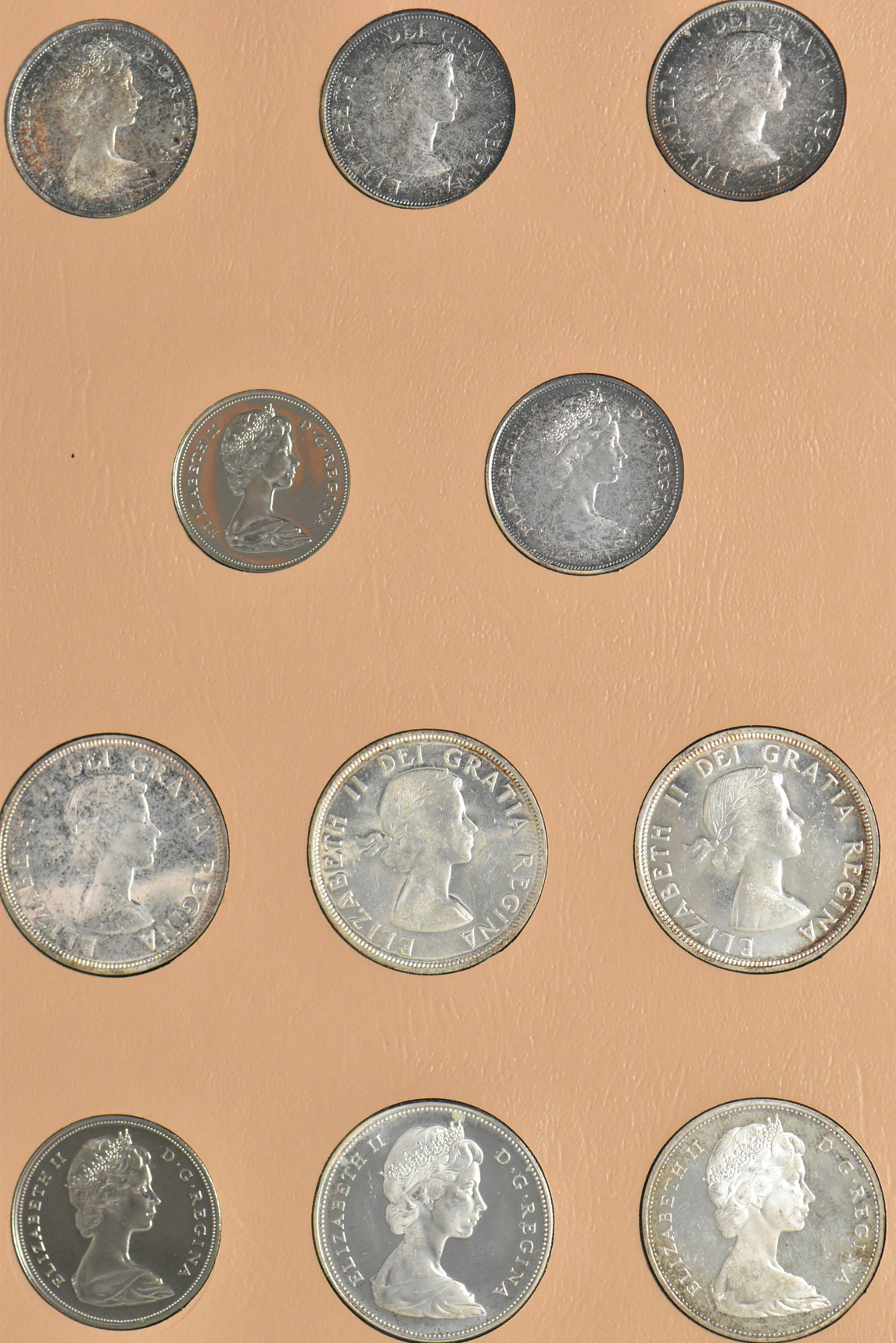 Canada - Forty-three coin Elizabeth II type set in a Dansco album