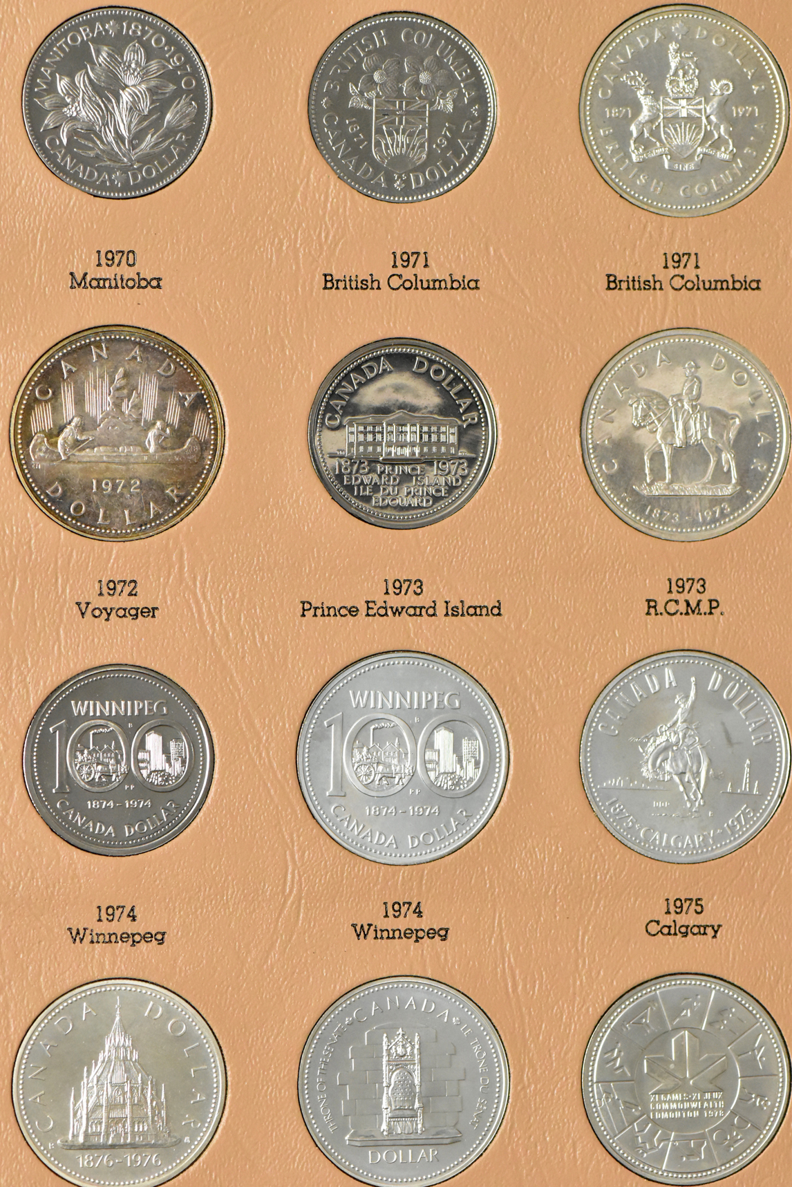 Canada - Forty-three coin Elizabeth II type set in a Dansco album