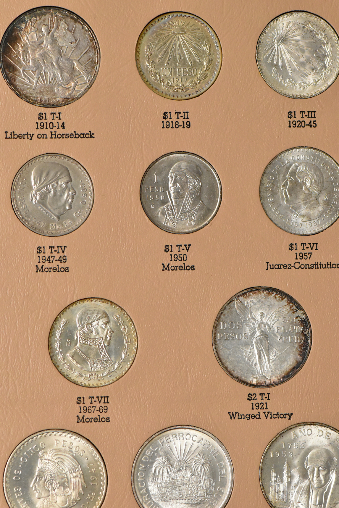 Mexico - Complete 106 type set through 1972 in a Dansco album
