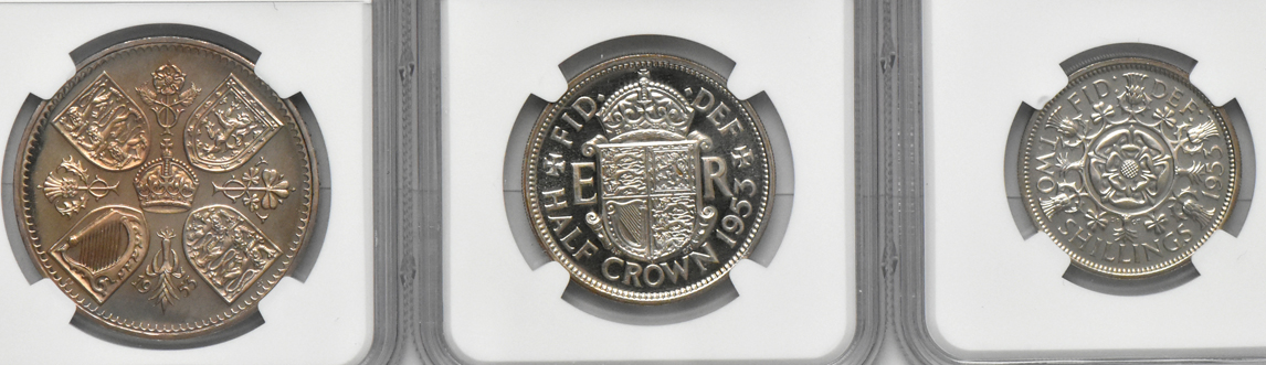 Great Britain - Group of ten 1953 coins certified by NGC