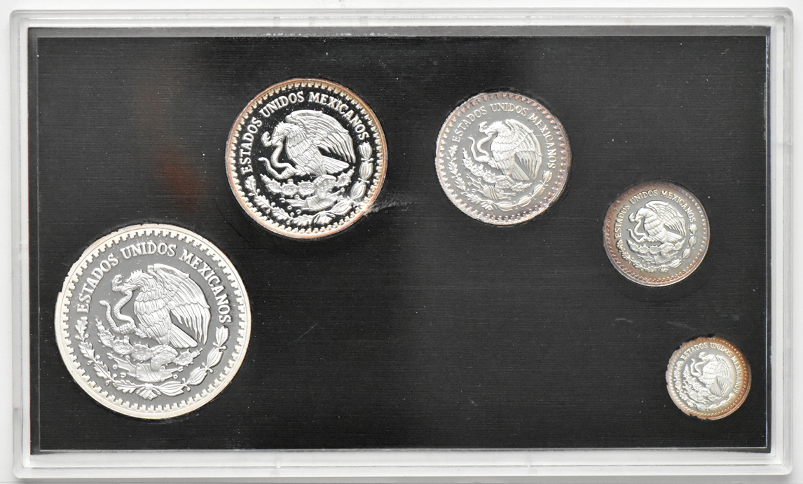 Mexico - 1992, 1993, and 1994 Proof Libertad sets with their original case, certificate, and zipper bag