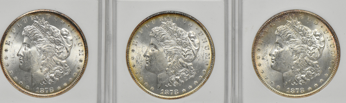Seven 1878-CC ANACS MS-63