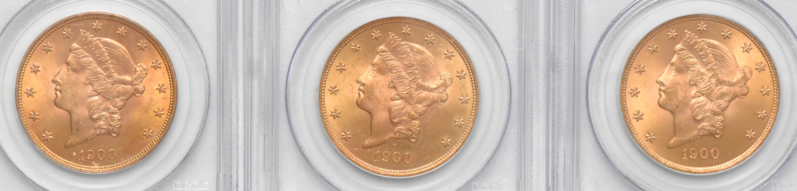 Seven 1900 PCGS MS-64