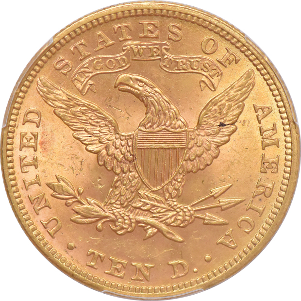 1899 Liberty eagle, and a 1932 Indian eagle, both PCGS MS-63