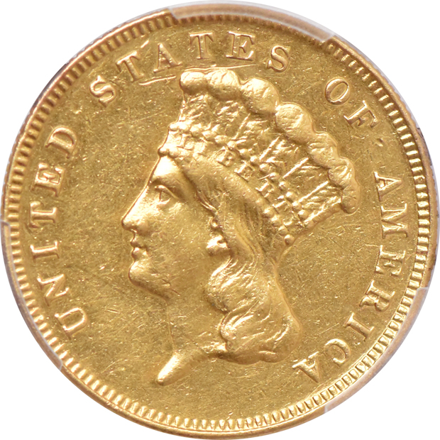 1854 AU details/tooled, and an 1874 XF details/ex-jewelry, both PCGS