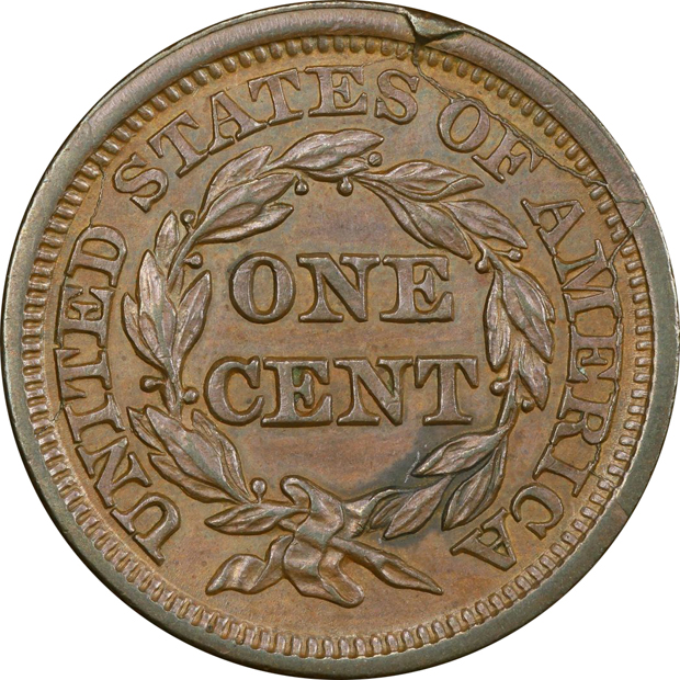 1847 Newcomb-23 PCGS AU-58(BN)