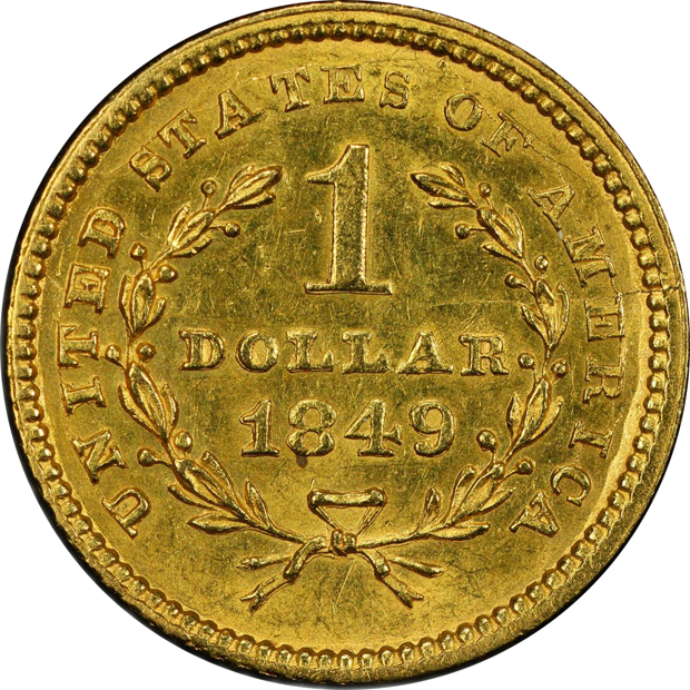 1849 Closed Wreath PCGS MS-62