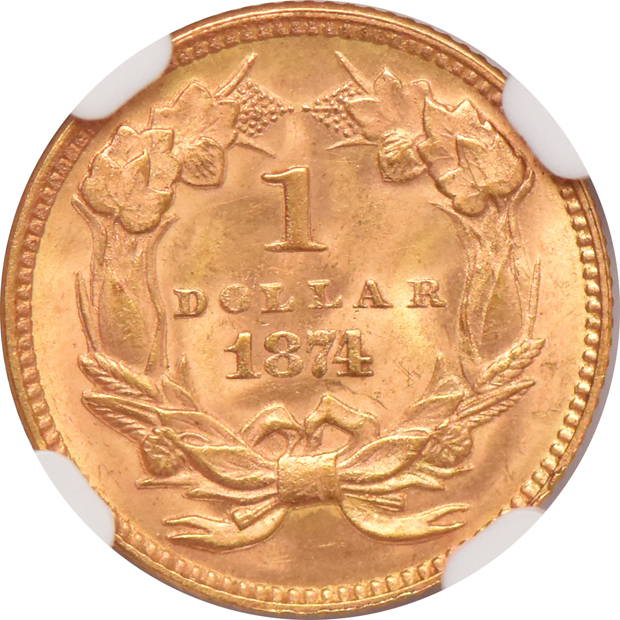 Two 1874 NGC MS-65