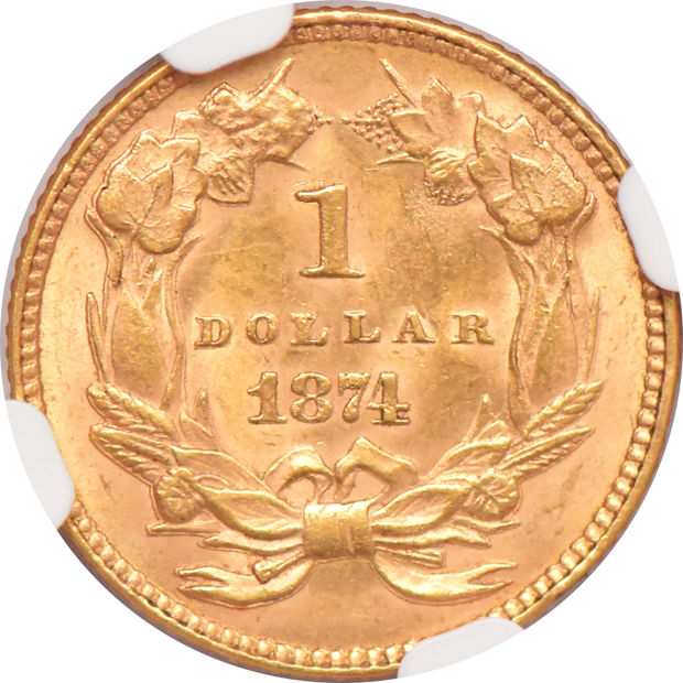 Two 1874 NGC MS-65