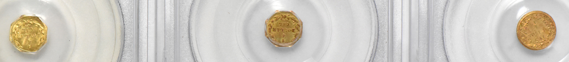1873 25C octagonal BG-727 MS-65, 1873 25C octagonal BG-728, and an 1873 25C round BG-872 MS-64, all PCGS