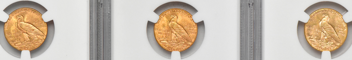 Five Indian quarter eagles, all NGC MS-64