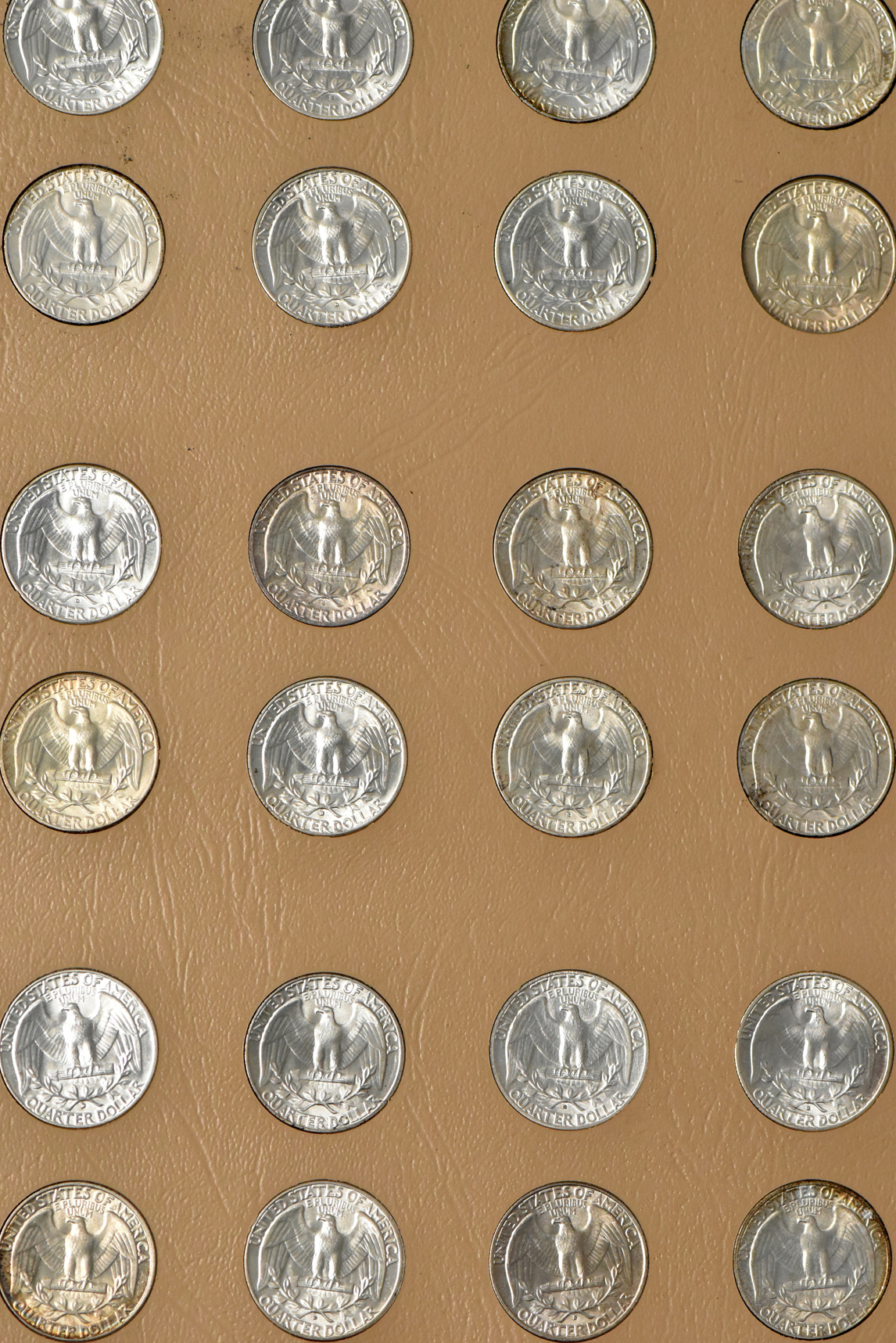Collection of Washington quarters in five Dansco albums