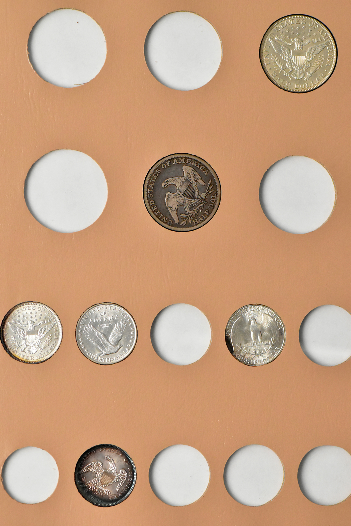 Group of U.S. type coins in a Dansco 7070 album