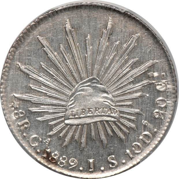 Mexico - 1860-Mo FH 8 reales, and an 1889-Ga JS 8 reales, both PCGS MS-63