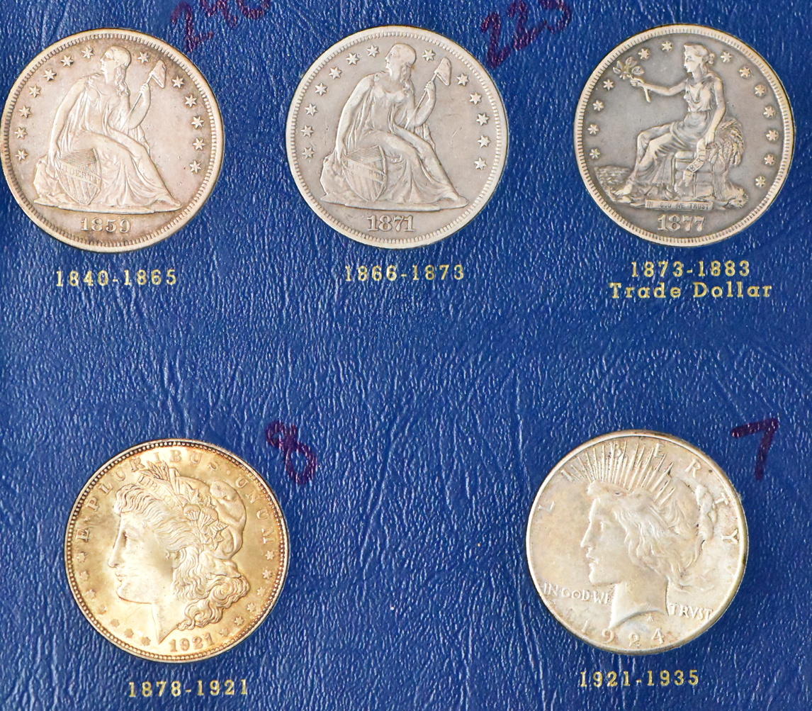 United States type coins in two Whitman albums